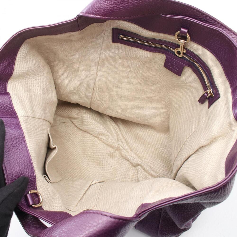 GUCCI Purple Leather Tote Bag - Picture 3 of 7